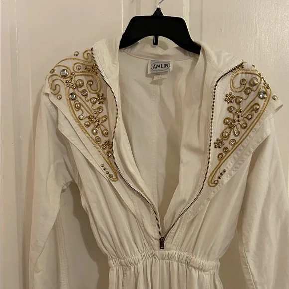 White Embellished Jumpsuit - Picture 3 of 8